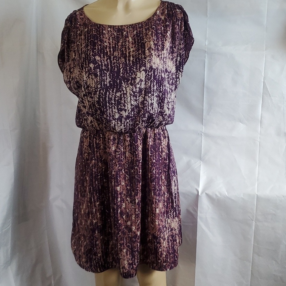 Joe Fresh patterned purple wrap dress Size L